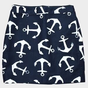 J.CREW Mini Nautical Anchor Skirt Navy Blue Size 00